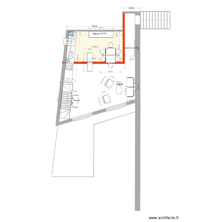 R1 sud Paillère Meublée 1. Plan de 0 pièce et 0 m2