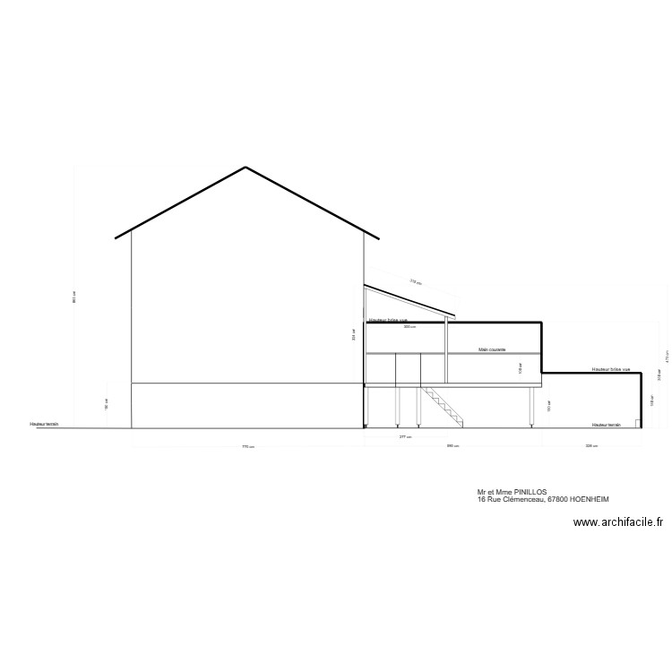 Coupe AA pinillos. Plan de 0 pièce et 0 m2