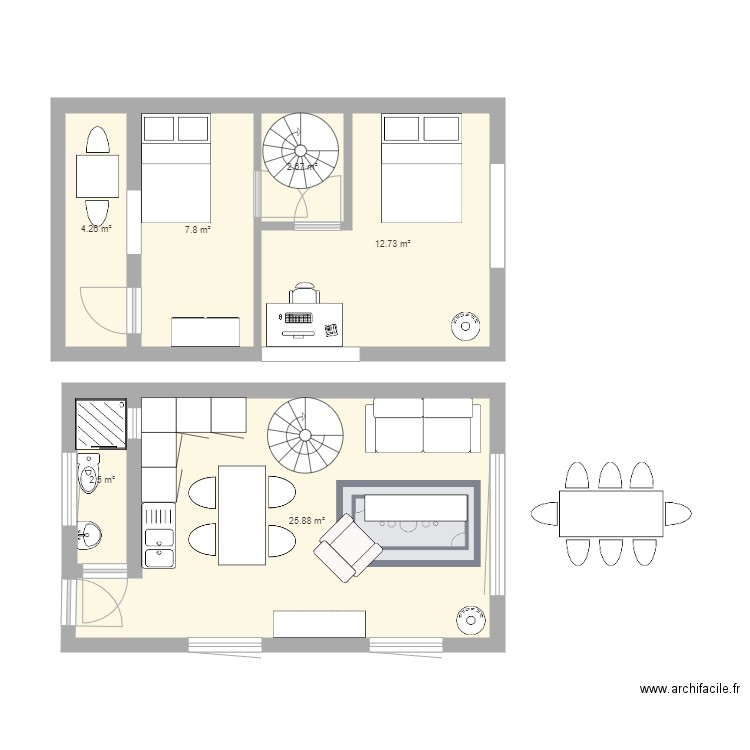 La comète . Plan de 0 pièce et 0 m2