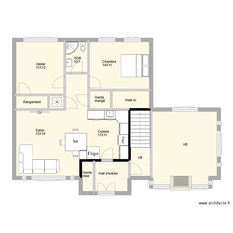 Croquis maison 2e 1.0. Plan de 0 pièce et 0 m2