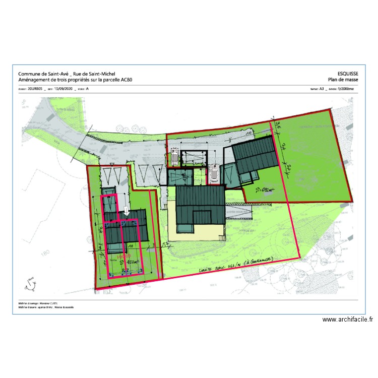 Maison Ouest décalée vers le Sud. Plan de 0 pièce et 0 m2