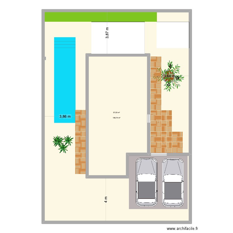 Sandrine et franklin. Plan de 2 pièces et 254 m2