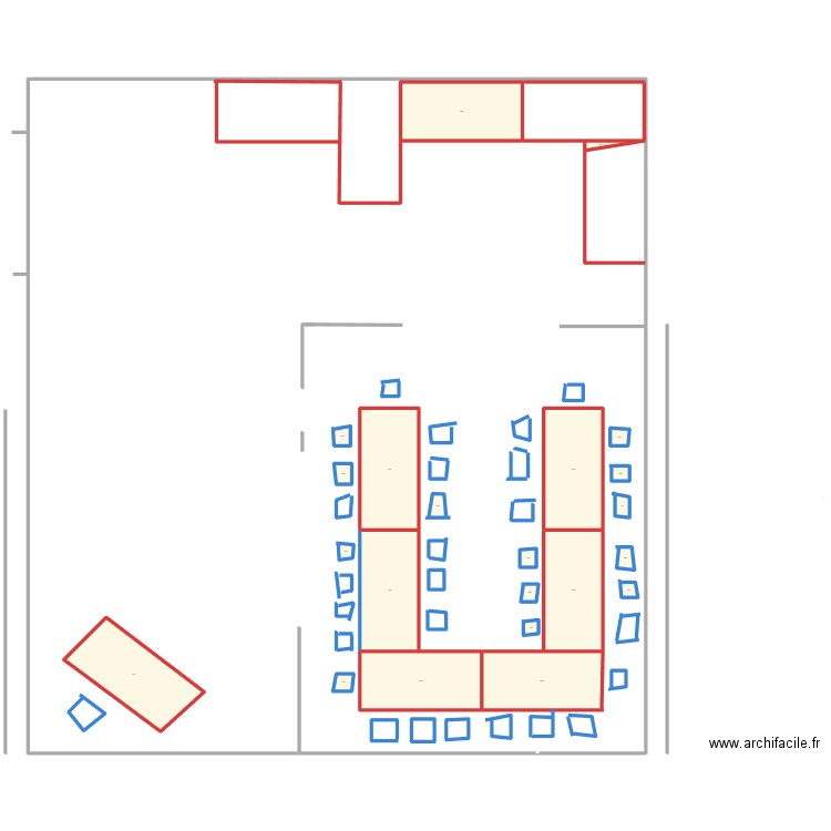 Plan de table. Plan de 22 pièces et 1796 m2