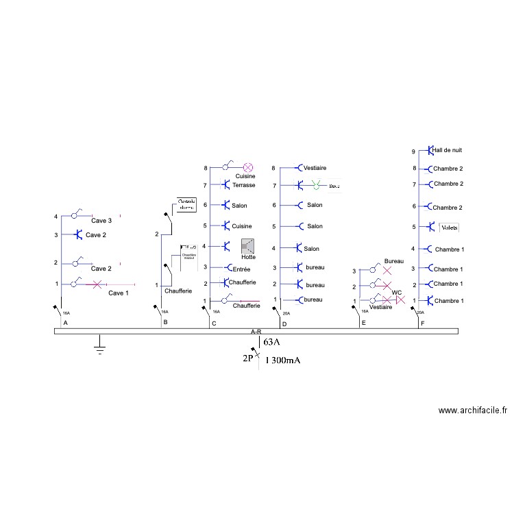 Filaire 1. Plan de 0 pièce et 0 m2