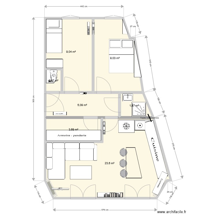 Plan reamenagé revente. Plan de 0 pièce et 0 m2