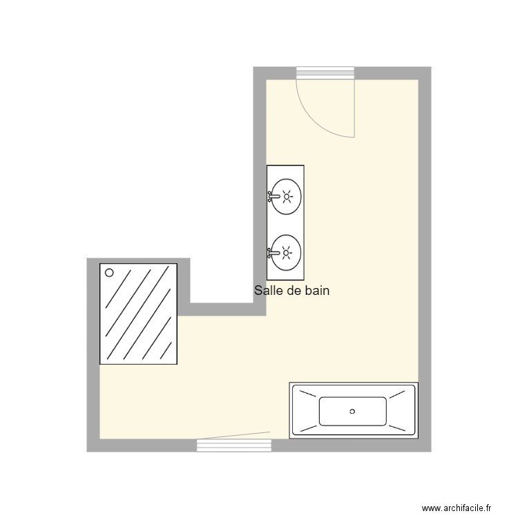 Salle de bain - Plan 1 pièce 15 m2 dessiné par Miimiis