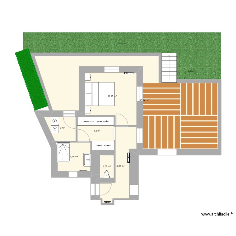 Plan maison landry 1. Plan de 7 pièces et 69 m2