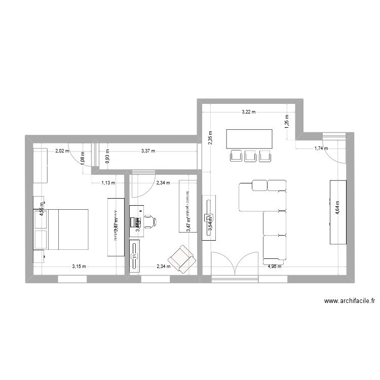 IDEE EMMA RADIATEUR. Plan de 4 pièces et 51 m2