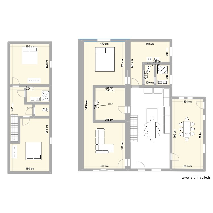 Plan vierge 4. Plan de 5 pièces et 179 m2