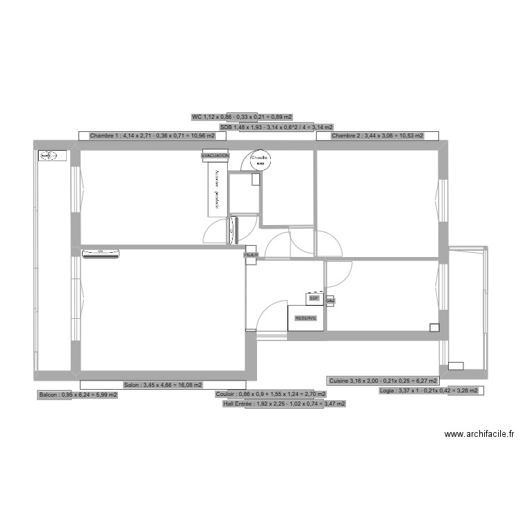 appart_54m2_03_2025. Plan de 5 pièces et 32 m2