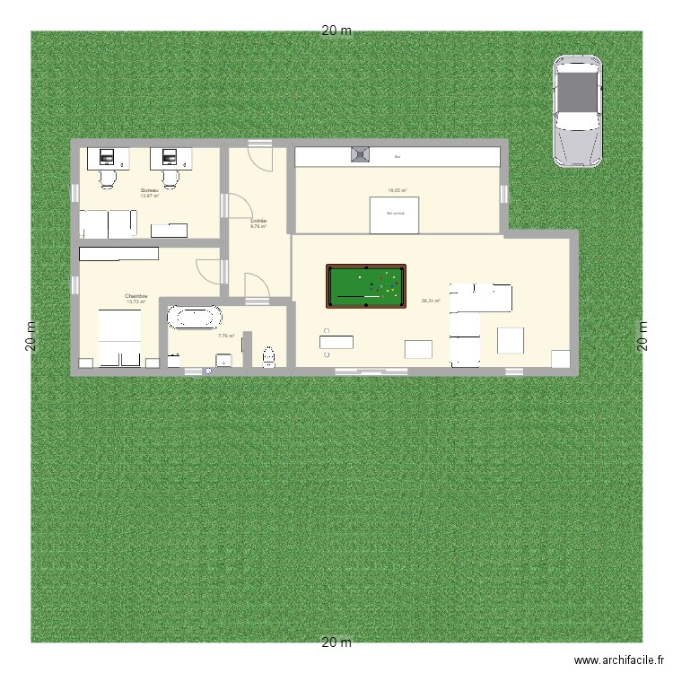 Maison de rêve. Plan de 6 pièces et 104 m2