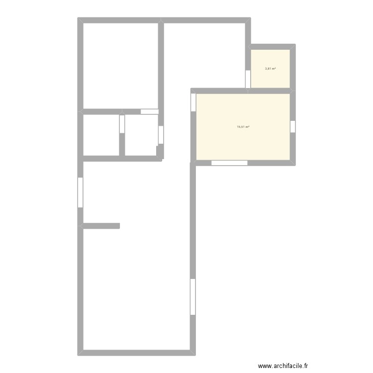 maison khazroun. Plan de 2 pièces et 19 m2