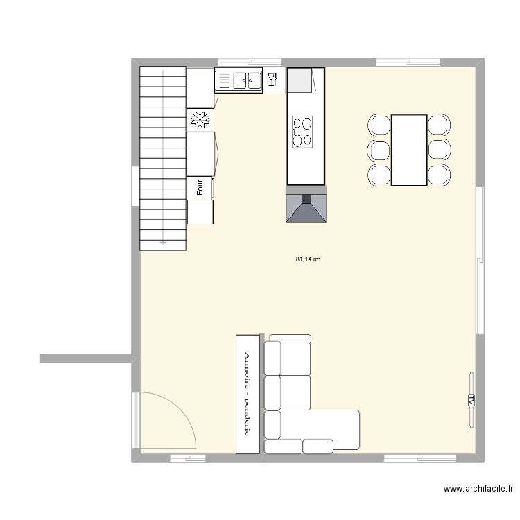 Extension Sinem. Plan de 1 pièce et 81 m2