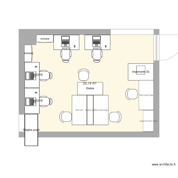 plan3. Plan de 1 pièce et 27 m2