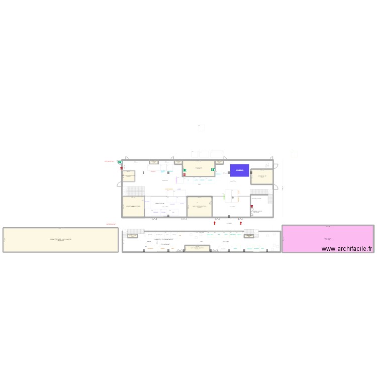 SEF IDF V1. Plan de 14 pièces et 1089 m2