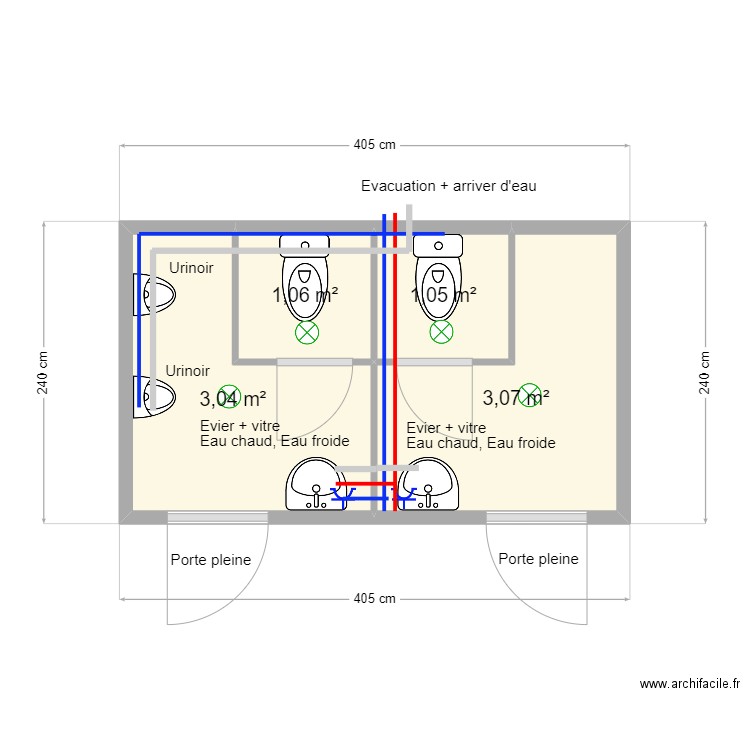 Plan pour Euro trafic . Plan de 4 pièces et 8 m2