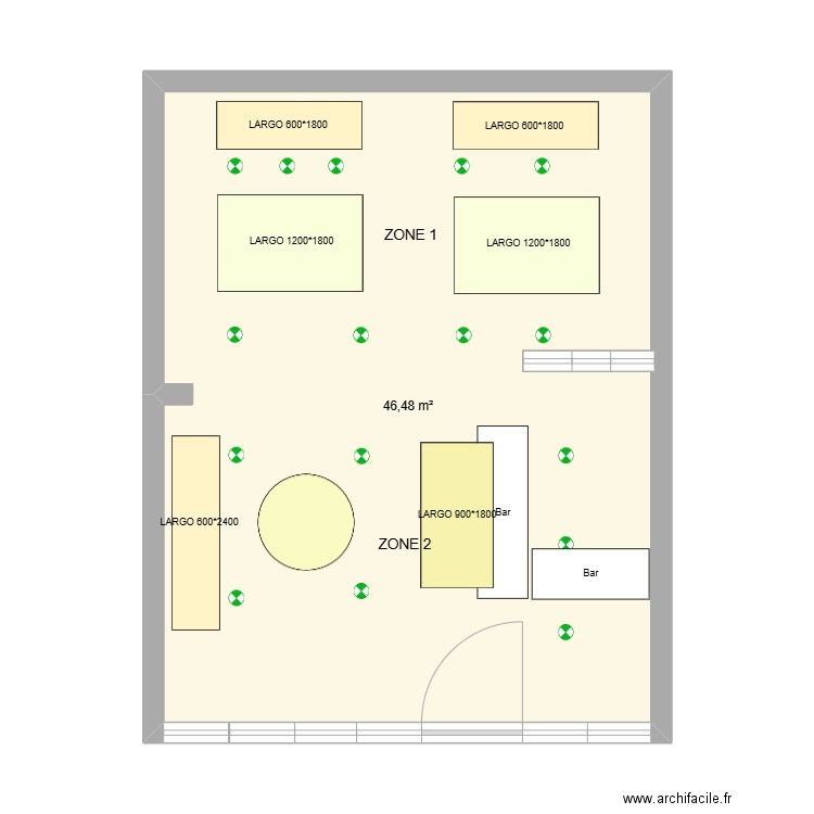 LA PLACE 2. Plan de 1 pièce et 46 m2