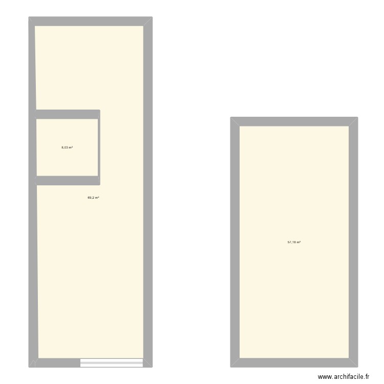 GRANGE. Plan de 3 pièces et 134 m2