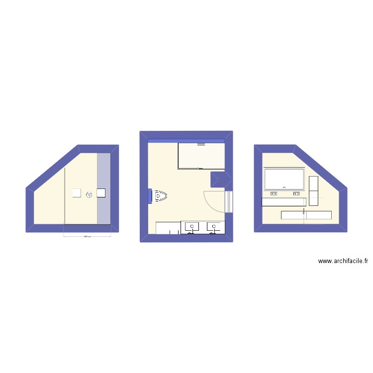 A. Fontaine. Plan de 3 pièces et 19 m2