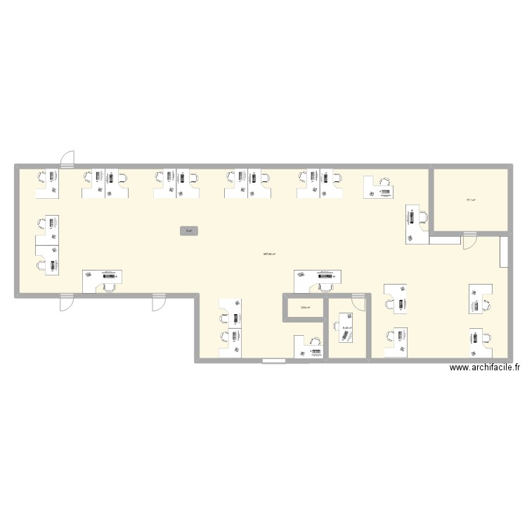 Plateau Comm Vannes. Plan de 5 pièces et 286 m2