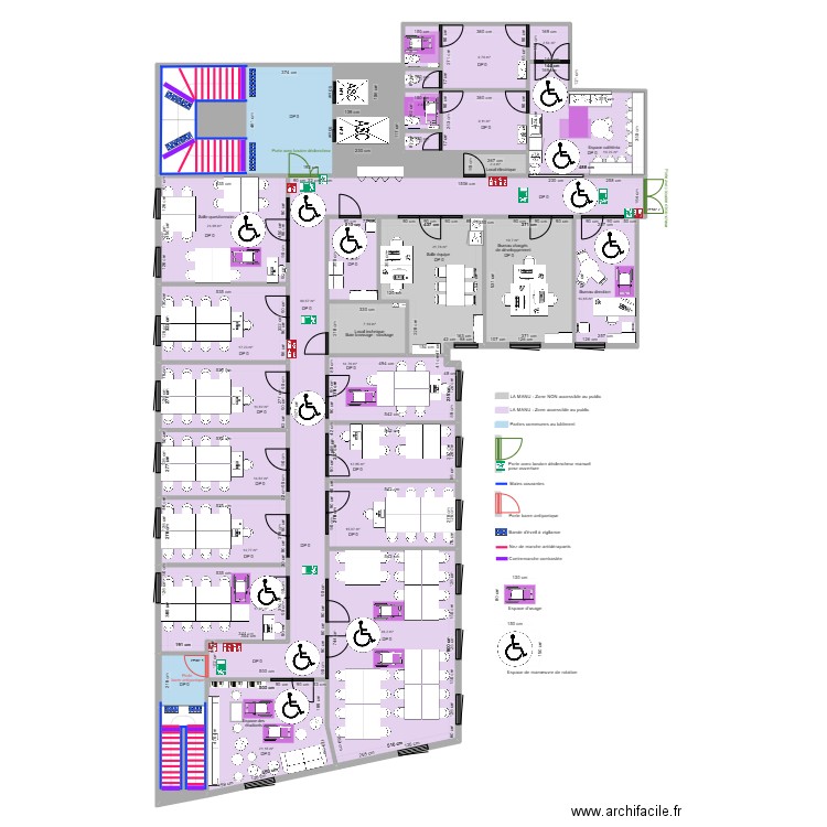 LA MANU APRES AMENAGEMENTS. Plan de 32 pièces et 454 m2