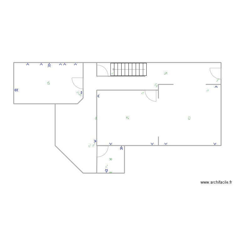 rez rocourt. Plan de 3 pièces et 88 m2