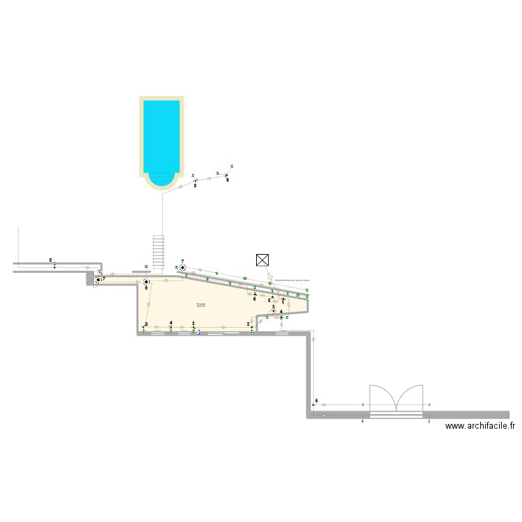 plan elec lumiere ext campagne. Plan de 1 pièce et 41 m2