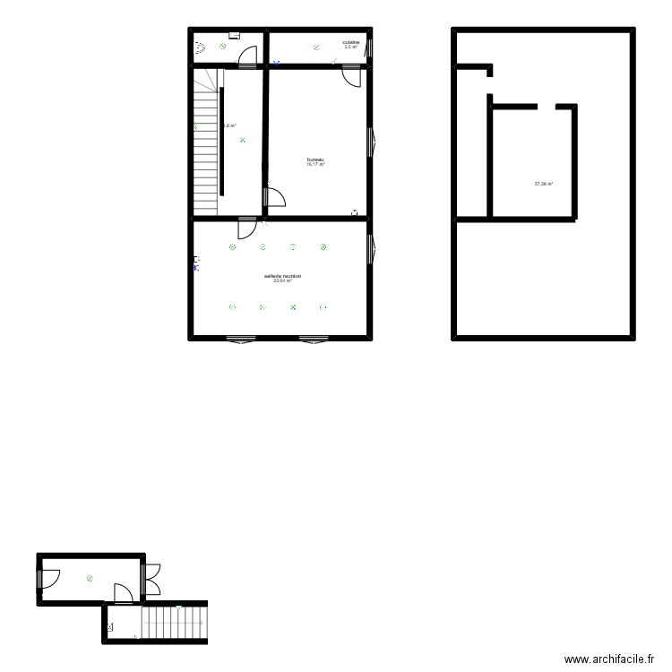 bureau stéphanie. Plan de 5 pièces et 113 m2