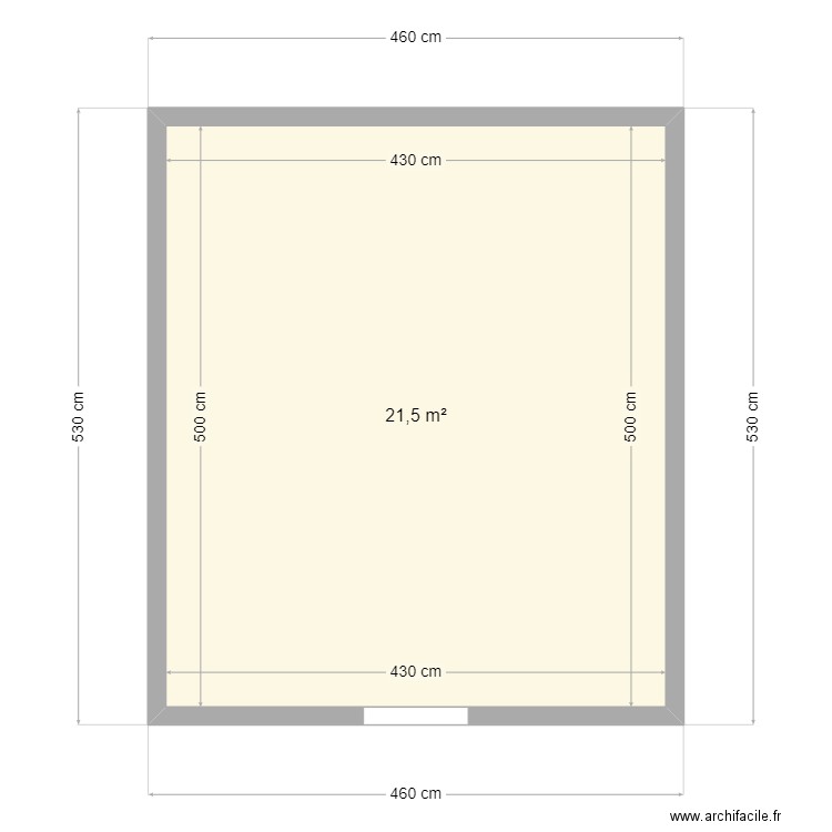 PLAN DE BASE 1. Plan de 1 pièce et 22 m2