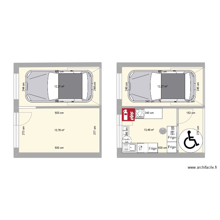 Travaux_Garage_PC-2025. Plan de 4 pièces et 55 m2