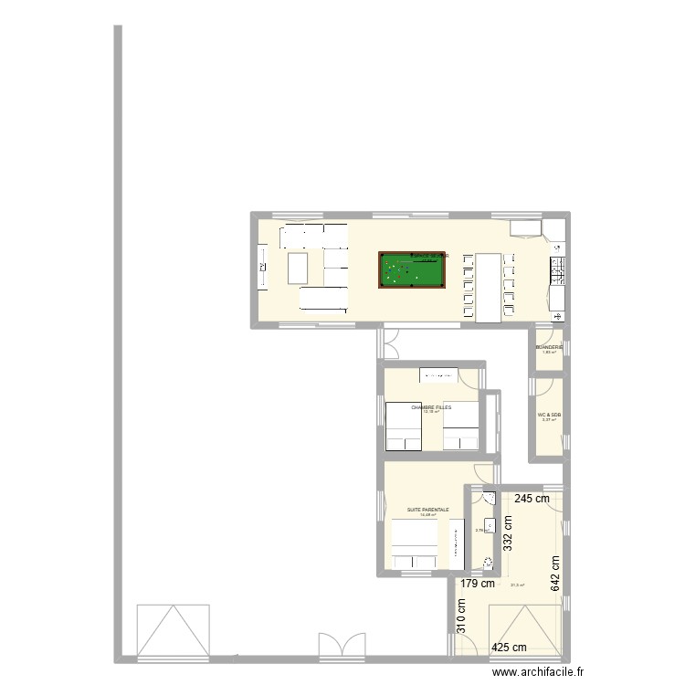 PROJET AIT BOUAADA. Plan de 7 pièces et 104 m2