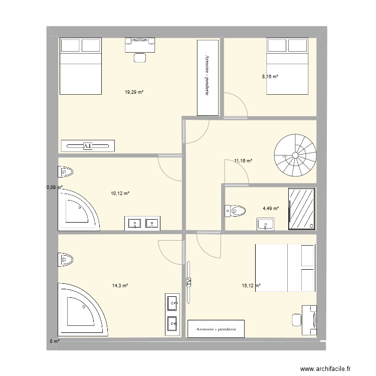 DANIEL MARIUS SILAGHI. Plan de 9 pièces et 83 m2