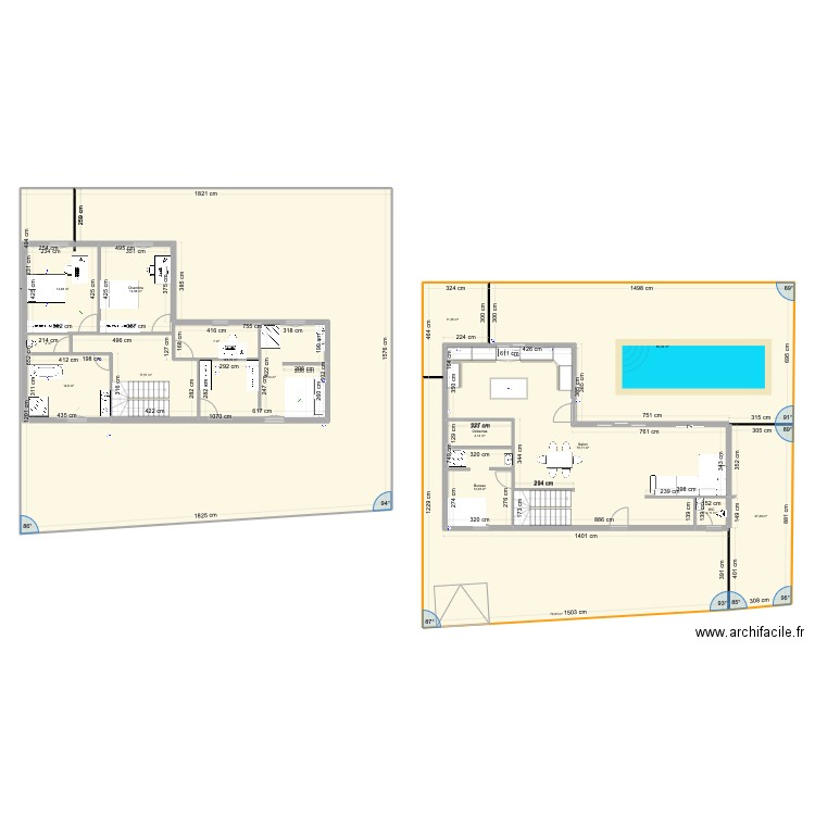 RPG. Plan de 16 pièces et 572 m2