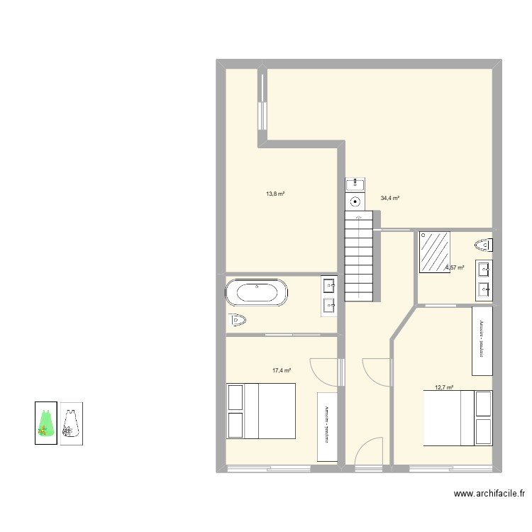 ss annecy murs porteurs. Plan de 10 pièces et 146 m2