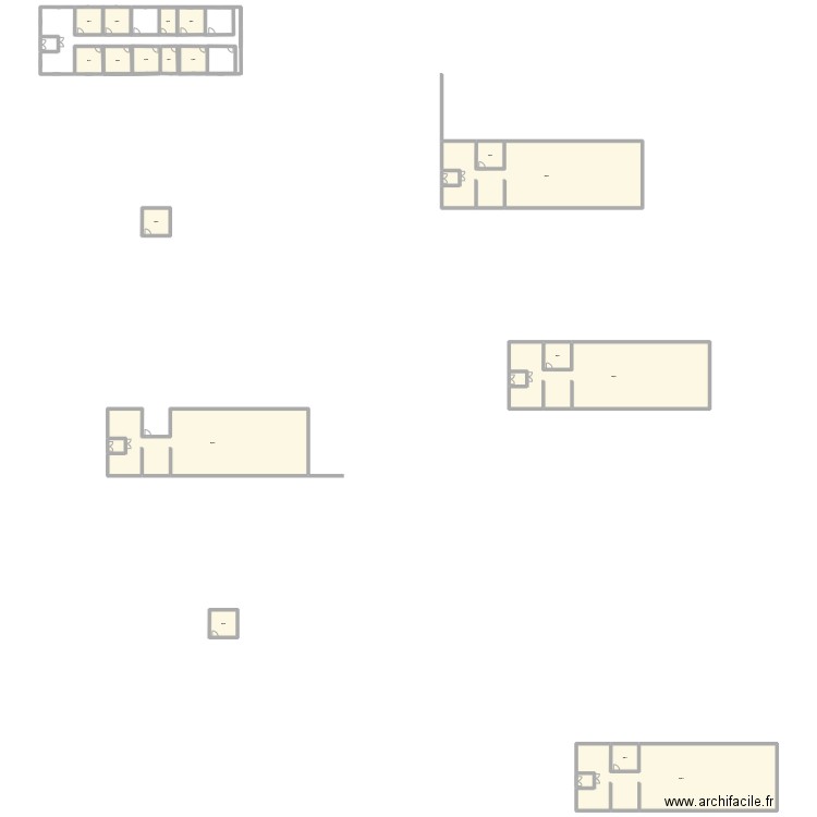 Cabinet medical. Plan de 18 pièces et 1260 m2