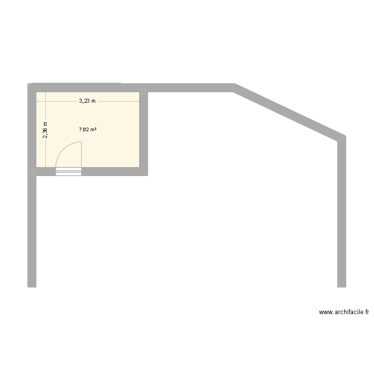 Appartememnt de Rollande. Plan de 1 pièce et 8 m2