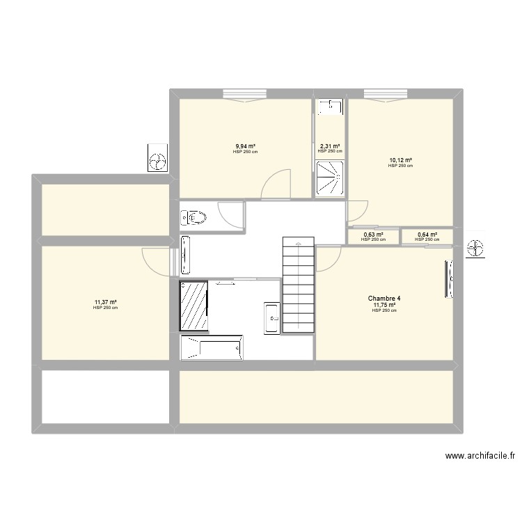 Emile zola 1er version 1. Plan de 9 pièces et 63 m2