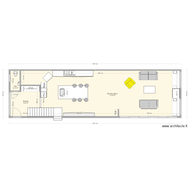 Verrerie 22. Plan de 3 pièces et 84 m2