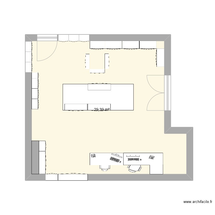 plan boutique. Plan de 1 pièce et 29 m2