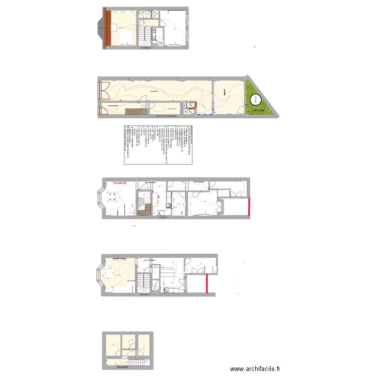 ELEC F, CHELEAOK. Plan de 15 pièces et 213 m2