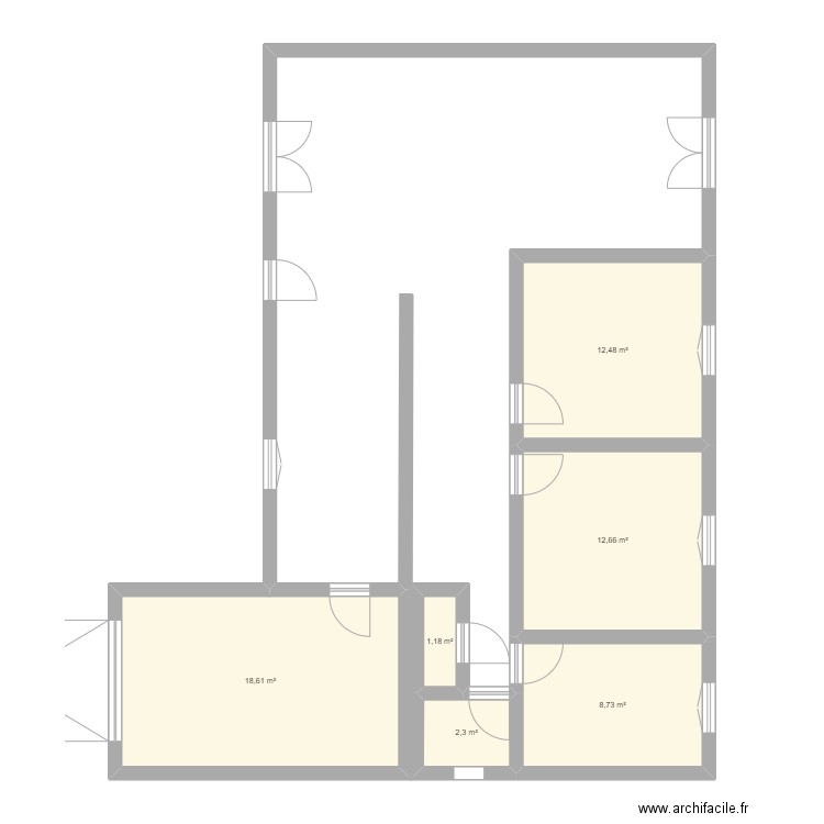 Maison1. Plan de 6 pièces et 56 m2