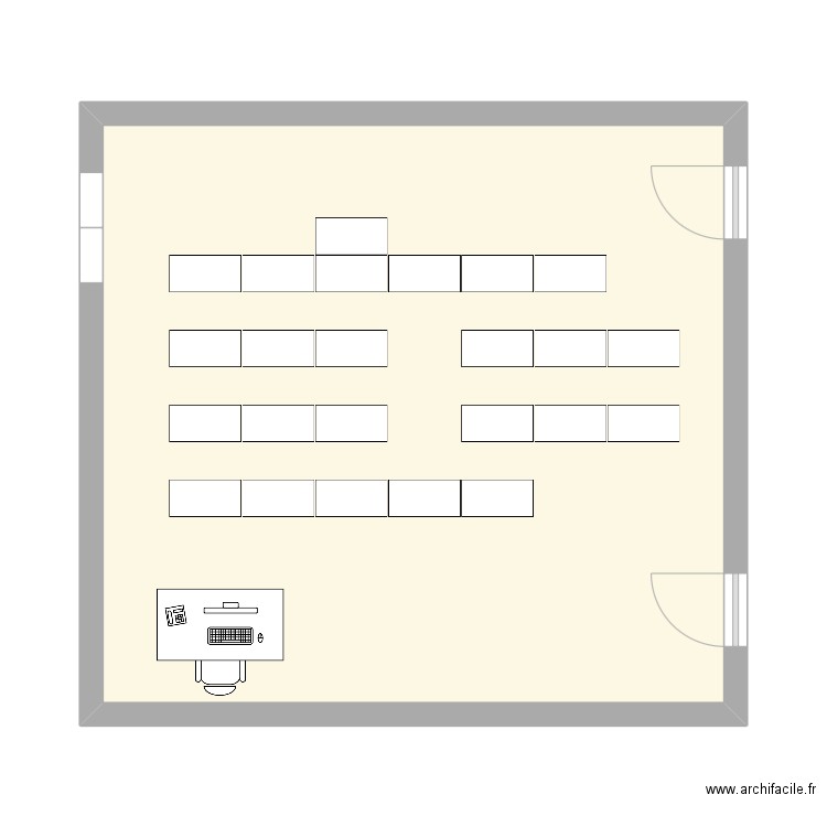 Classe ce1 Cesaire. Plan de 1 pièce et 43 m2