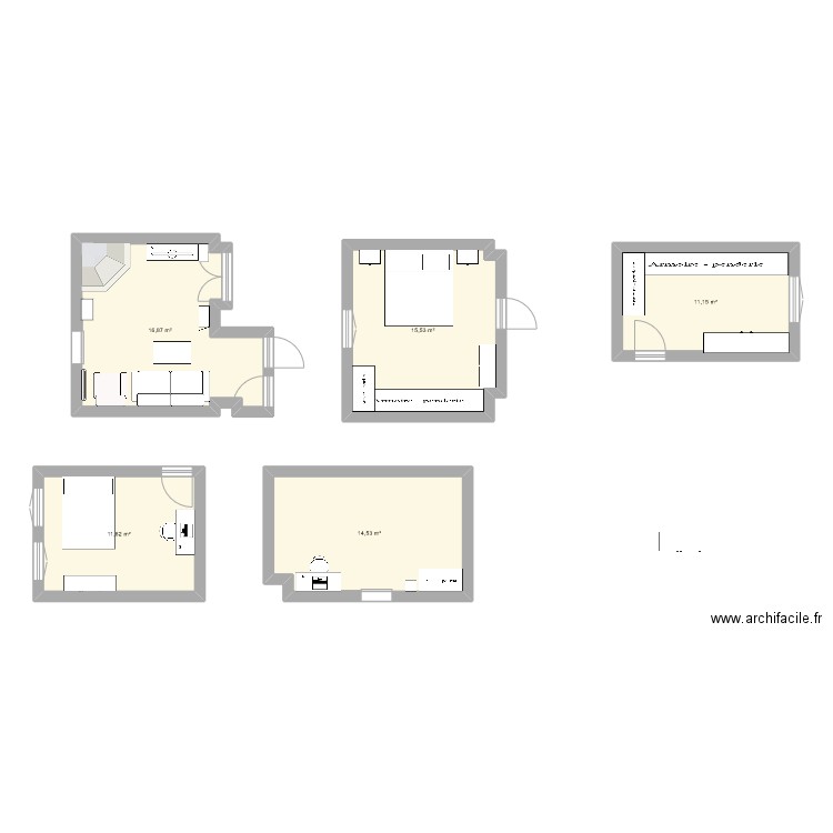 aumetz. Plan de 5 pièces et 70 m2