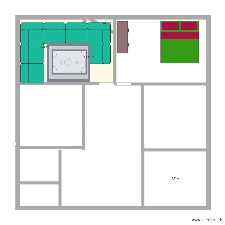 FARHAN maison. Plan de 4 pièces et 35 m2