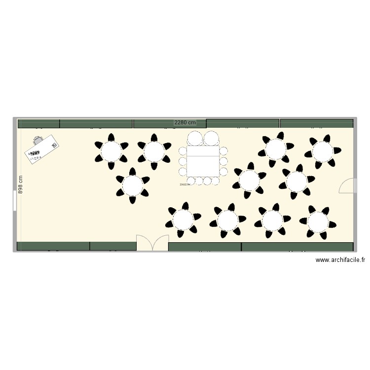 Plan de table numéro 1 mariage. Plan de 1 pièce et 205 m2