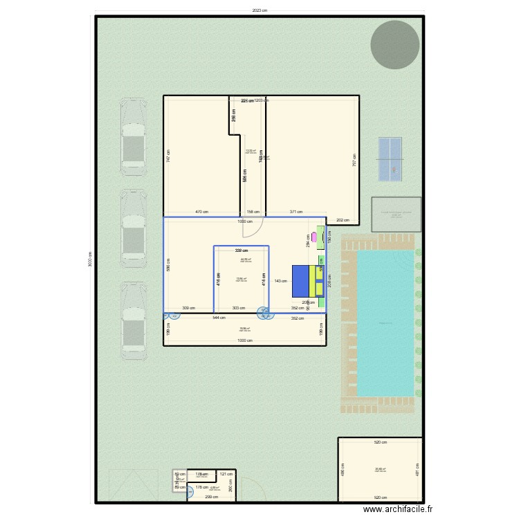 Projet maison maman et Aymane. Plan de 26 pièces et 598 m2