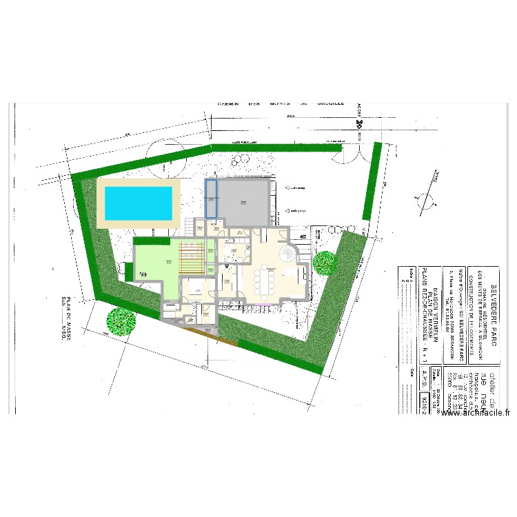 Chambre sur l'avant 2. Plan de 17 pièces et 200 m2