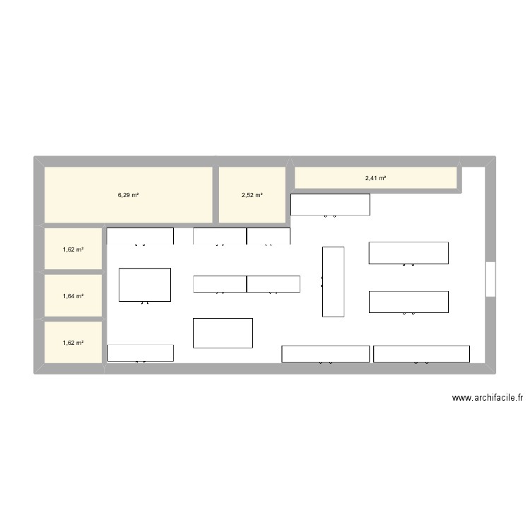 Plant de Hinavai . Plan de 6 pièces et 16 m2