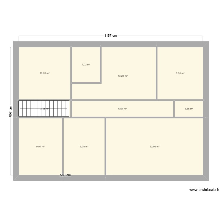 beauseigneur. Plan de 10 pièces et 91 m2