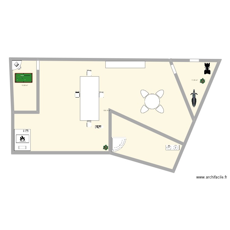 maman. Plan de 3 pièces et 152 m2